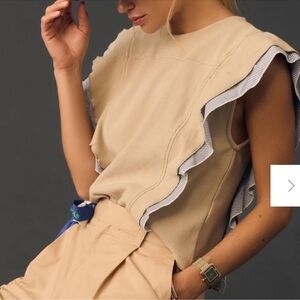 By Anthropologie Sleeveless Menswear Popover Top